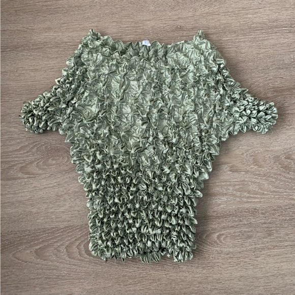FC Tops - FC Light Green Popcorn Y2K Top Size S